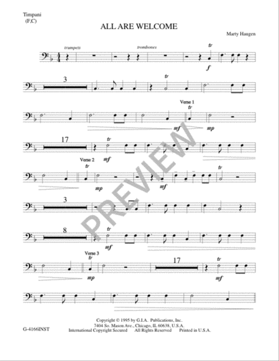 All Are Welcome - Brass edition Trombone scores gallery preview page 7