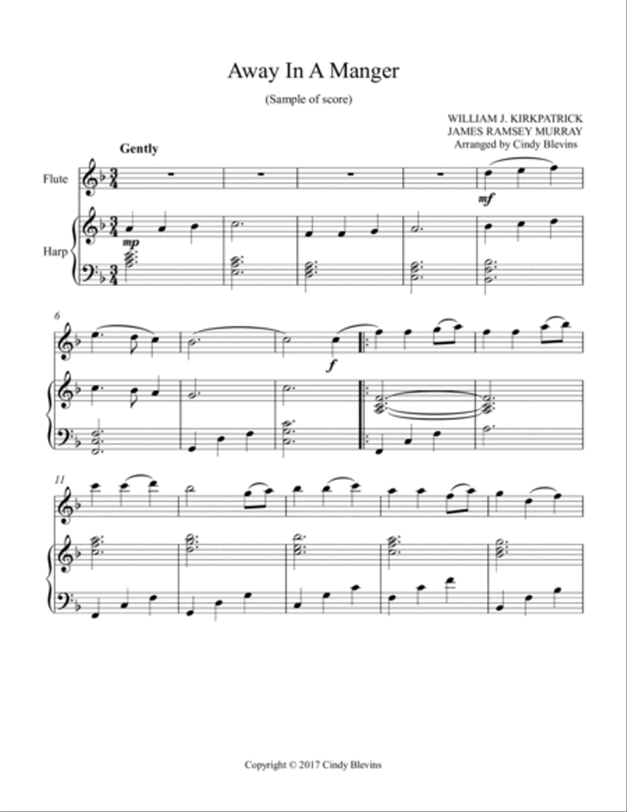 Harp and Flute, Christmas, Set 6 Flute scores gallery preview page 2