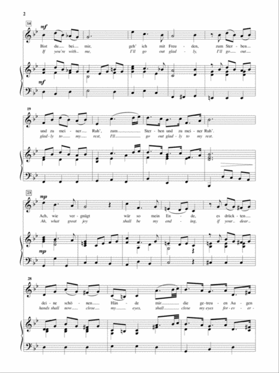 Bist Du Bei Mir (If You're with Me) [Medium Voice] Medium Voice scores gallery preview page 2