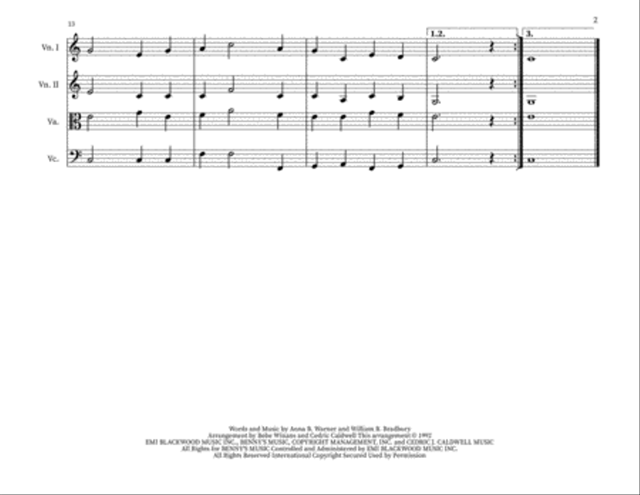Jesus Loves Me String Quartet scores gallery preview page 2