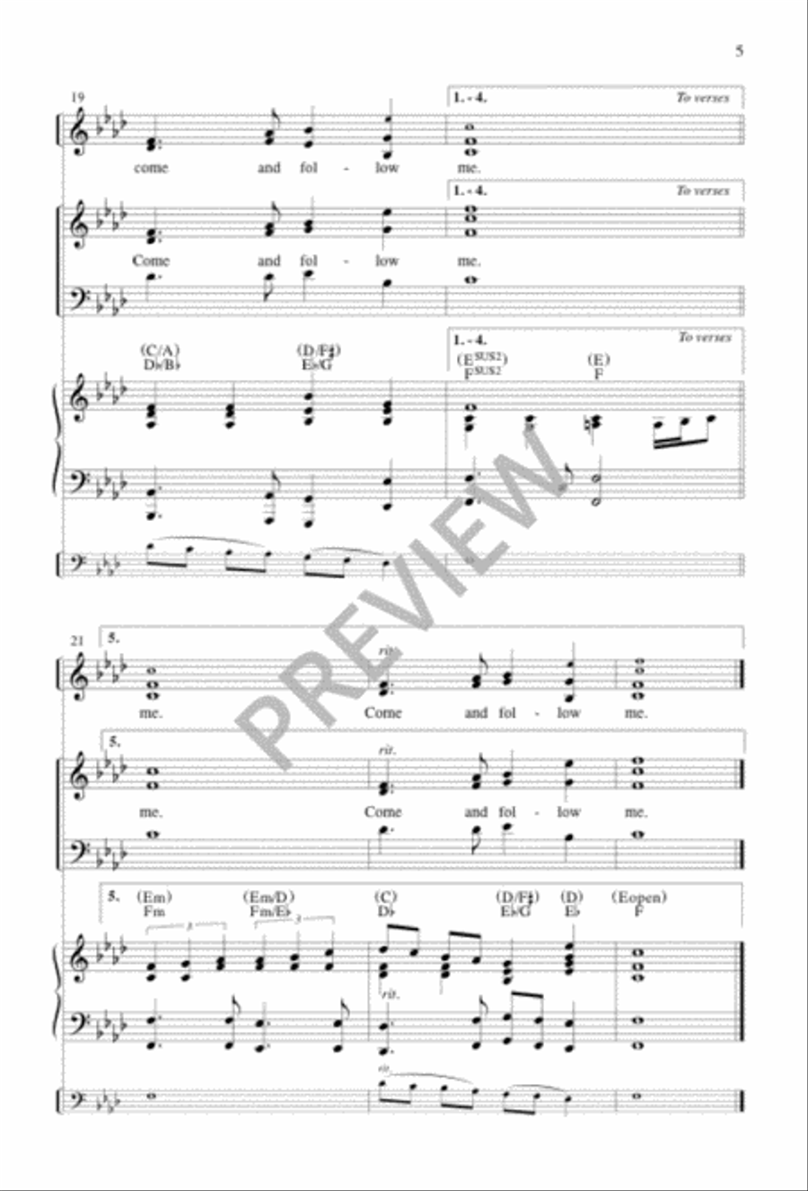 Come and Follow Me 4-Part scores gallery preview page 5