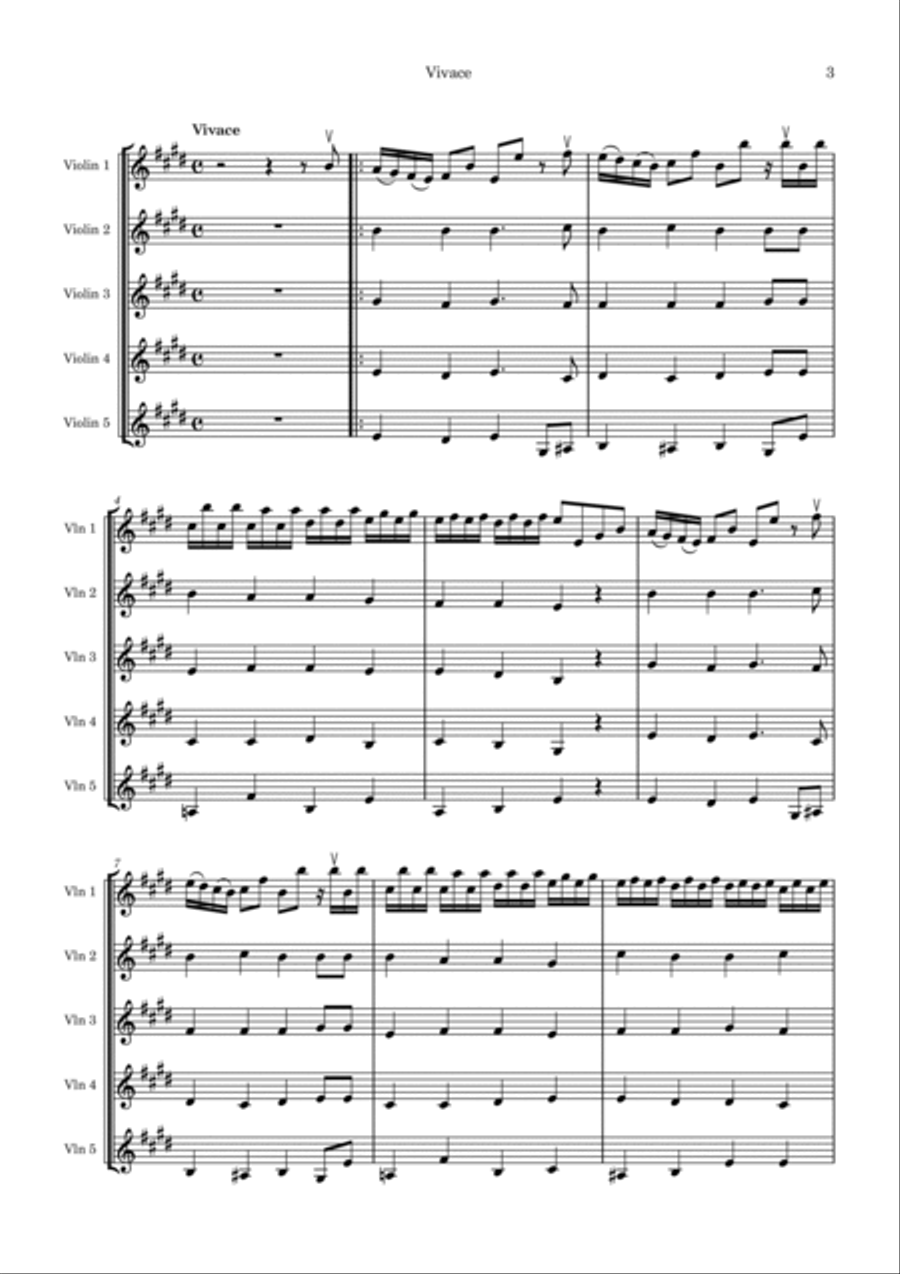 Violin Sonatina No 5 in E Major Violin scores gallery preview page 3