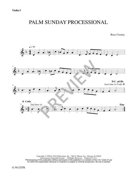 Palm Sunday Processional - String Quartet edition