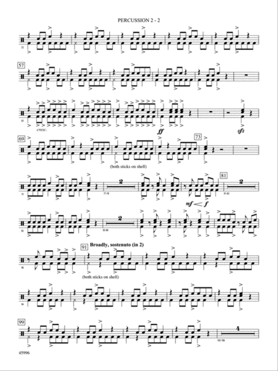 Terracotta Warriors: 2nd Percussion Concert Band scores gallery preview page 2