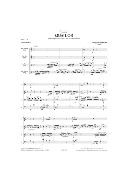 Quatuor - 4 Saxophones S.A.T.B.