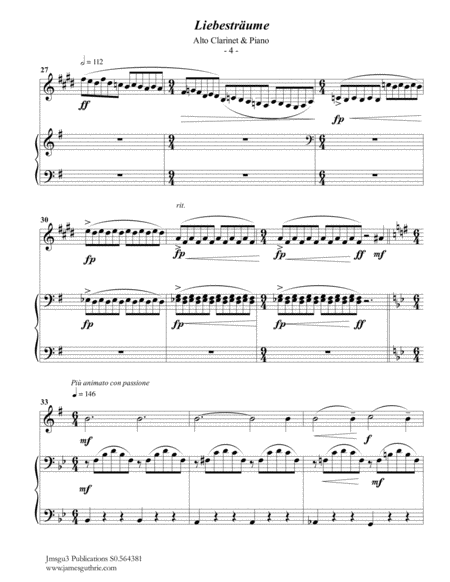 Liszt: Liebestraume for Alto Clarinet & Piano image number null
