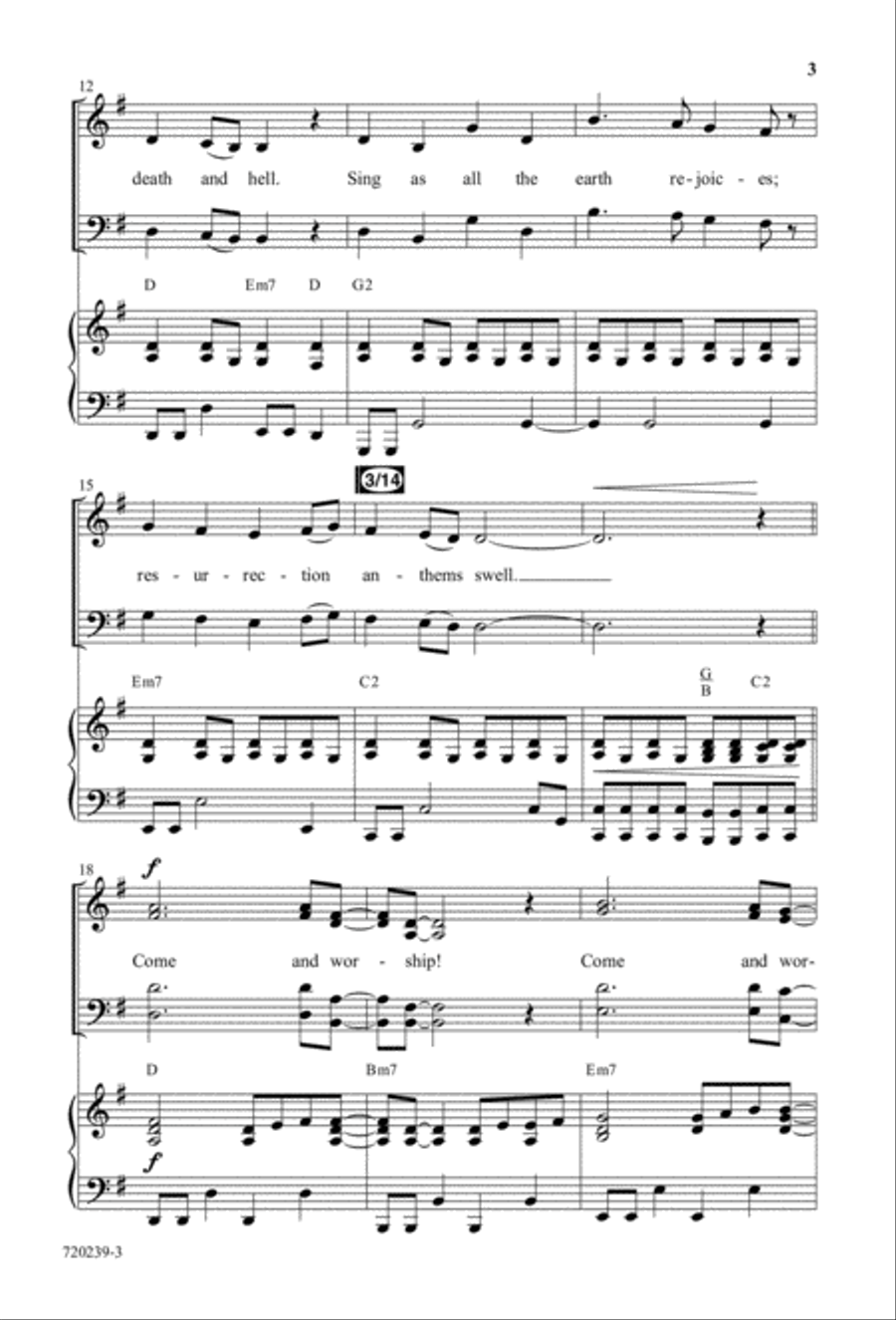 Worship Christ the Risen King - Anthem 4-Part scores gallery preview page 3