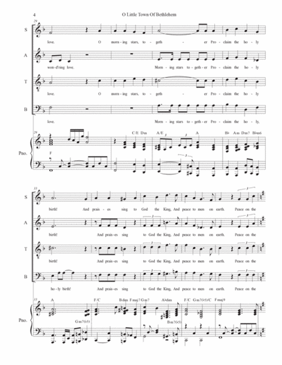 O Little Town Of Bethlehem (SATB) image number null