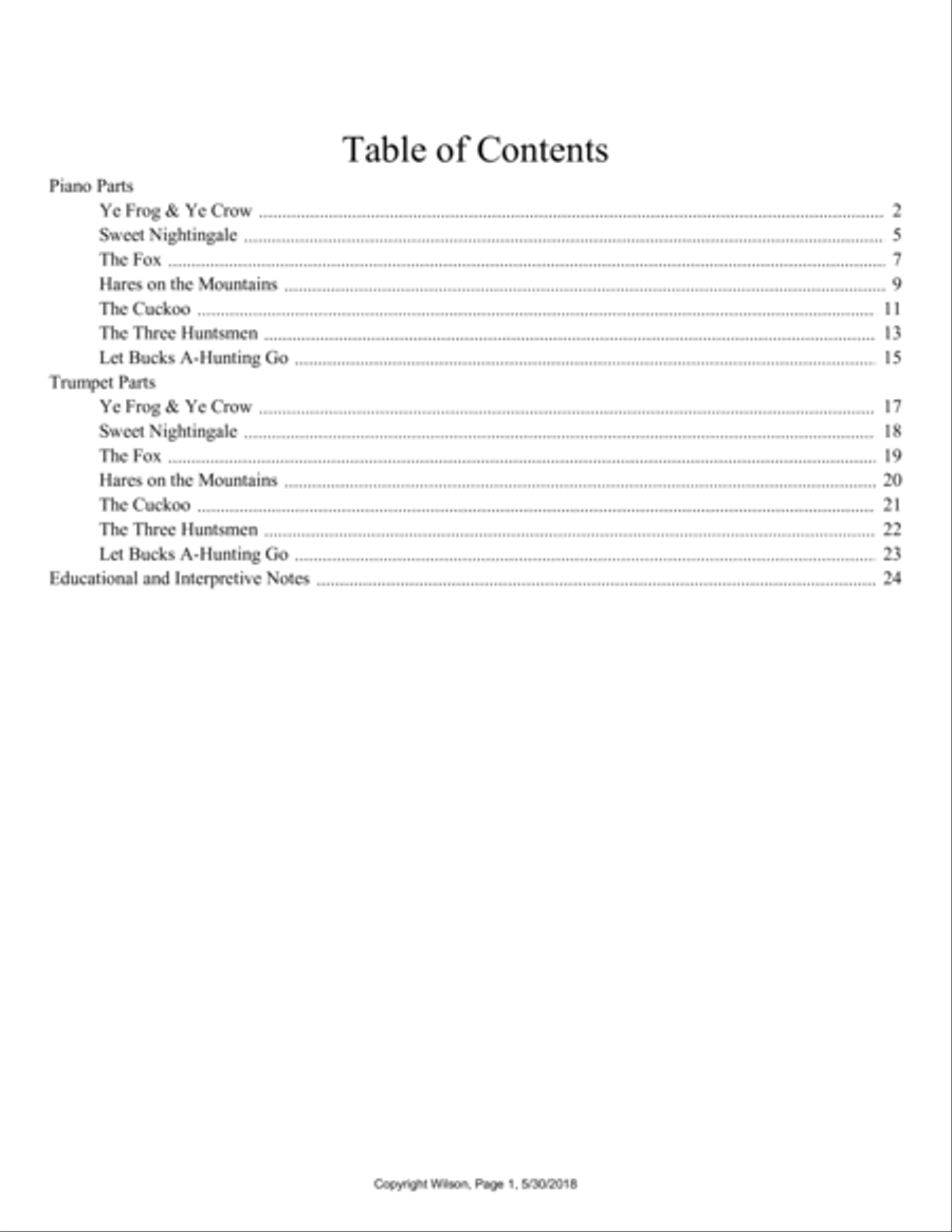 Hunters and Game Trumpet Solo scores gallery preview page 2