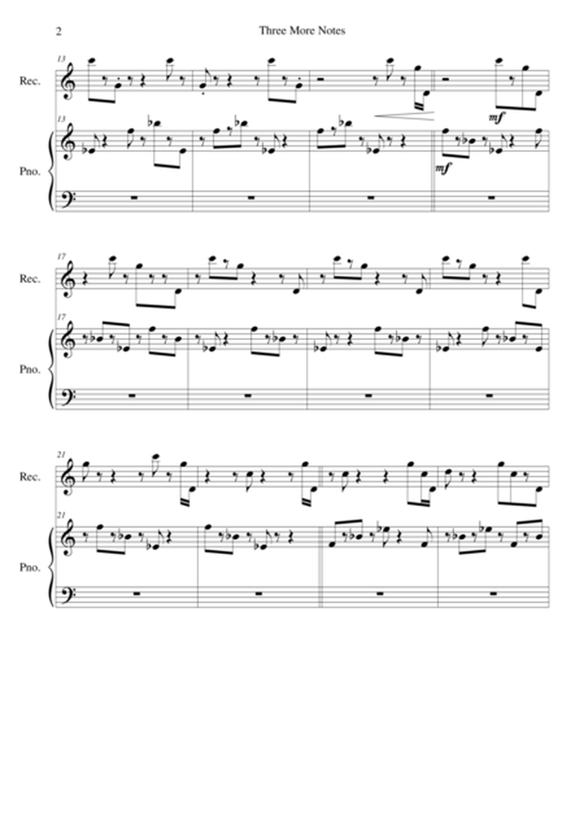 Three More Notes (for recorder and piano) image number null