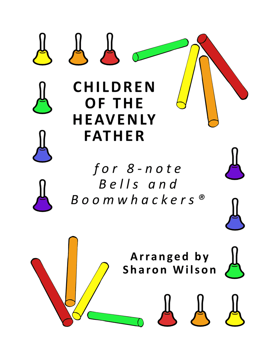 Children of the Heavenly Father (for 8-note Bells and Boomwhackers with Black and White Notes) Handbell Choir scores gallery preview page 1