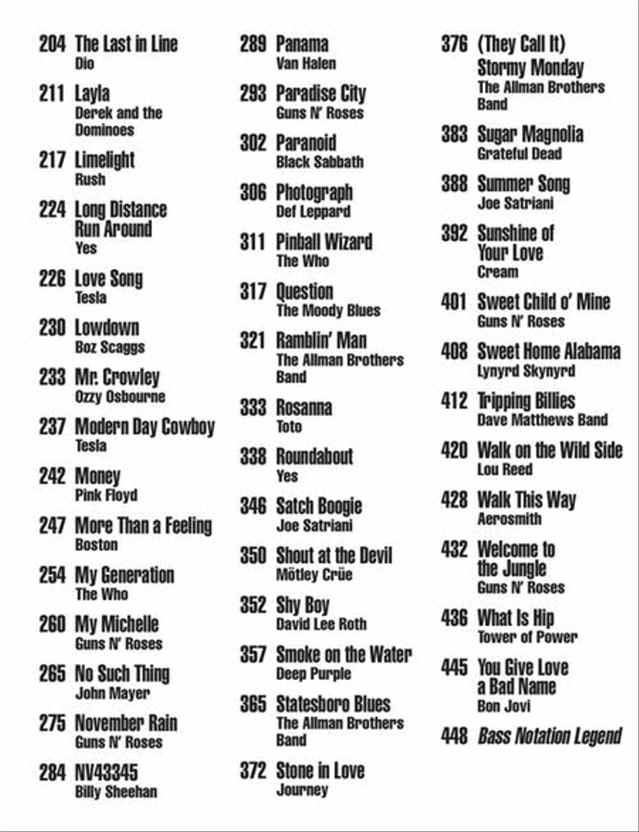 Monster Book of Rock Bass Tab Bass Guitar Tablature scores gallery preview page 5