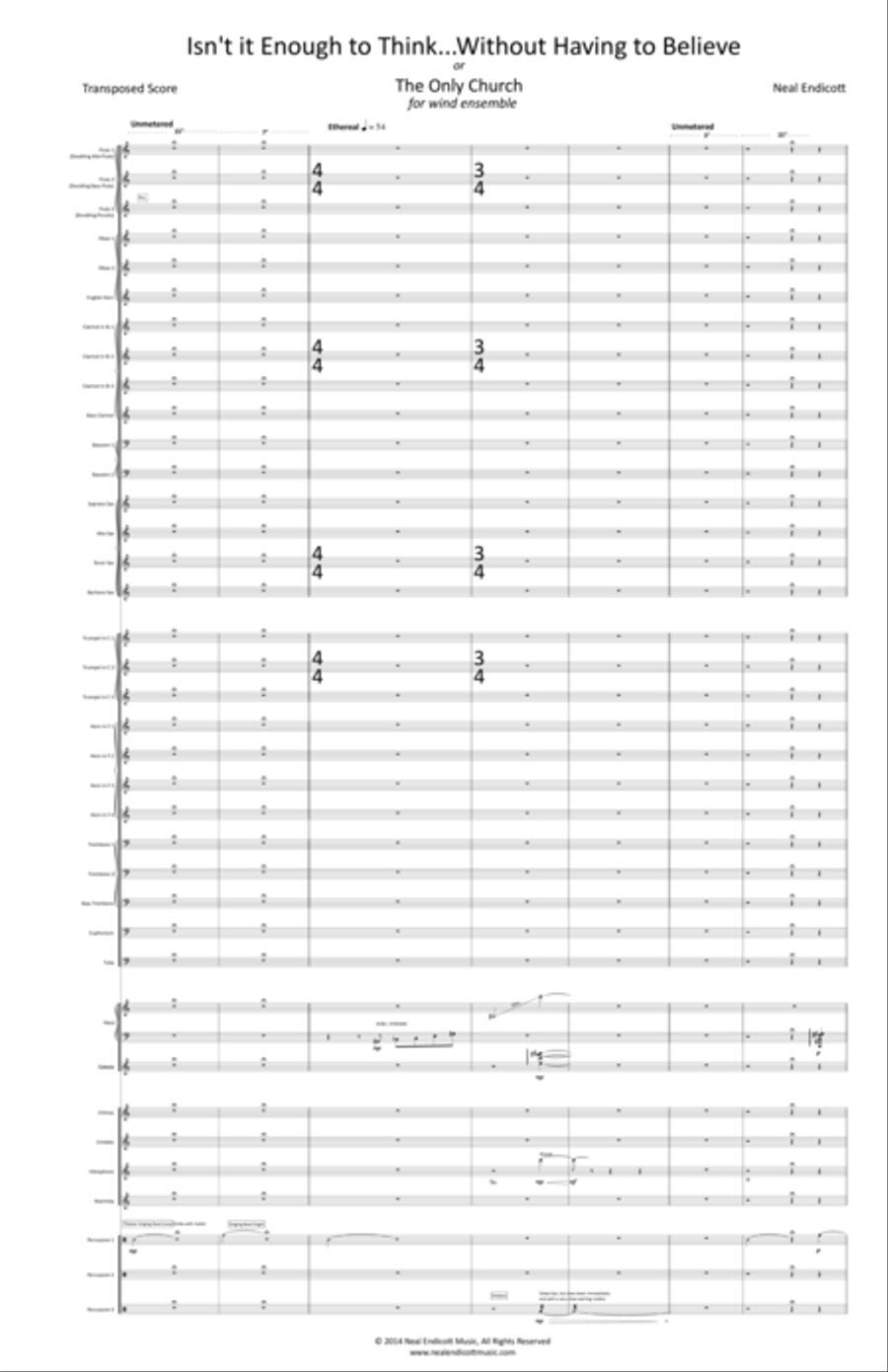 Isn't It Enough to Think...Without Having to Believe (or, The Only Church) Concert Band scores gallery preview page 5