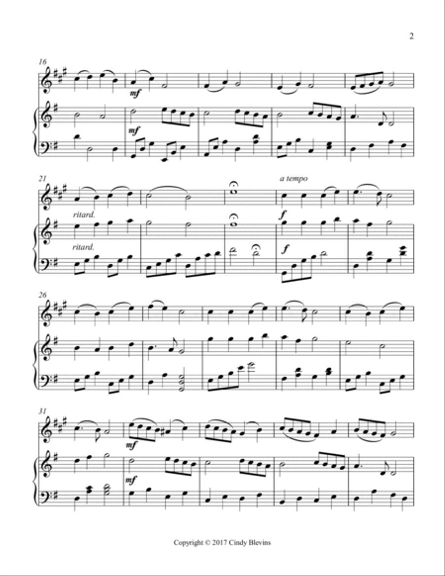 Angels We Have Heard On High, for Harp and Clarinet Clarinet scores gallery preview page 3