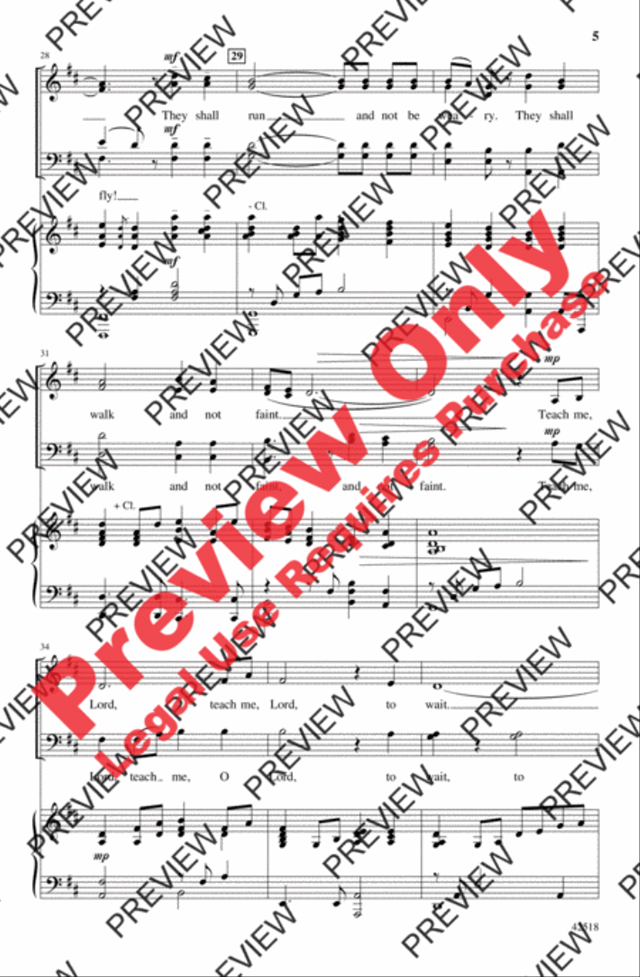 Teach Me, Lord, to Wait 4-Part scores gallery preview page 5