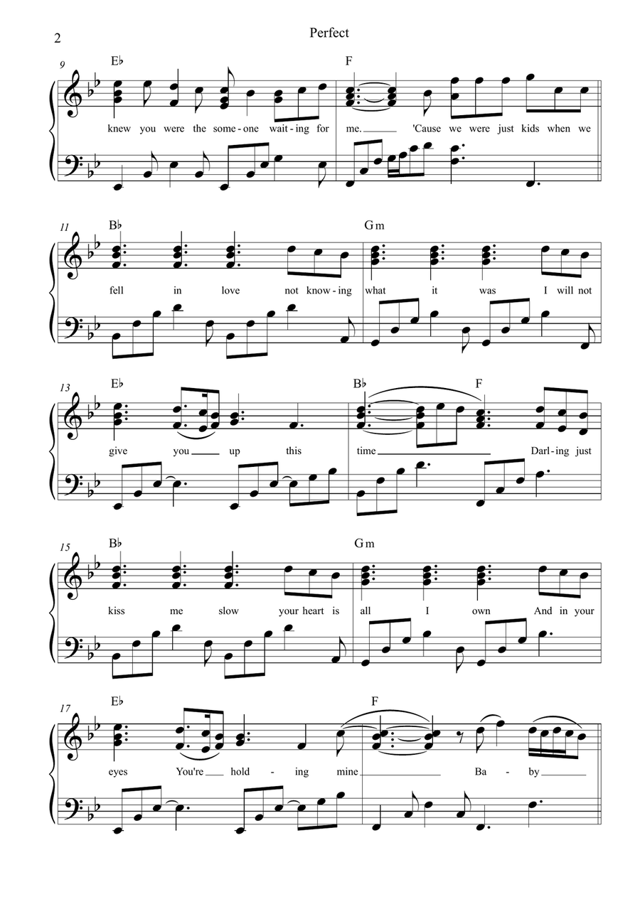 Perfect Piano, Vocal scores gallery preview page 2