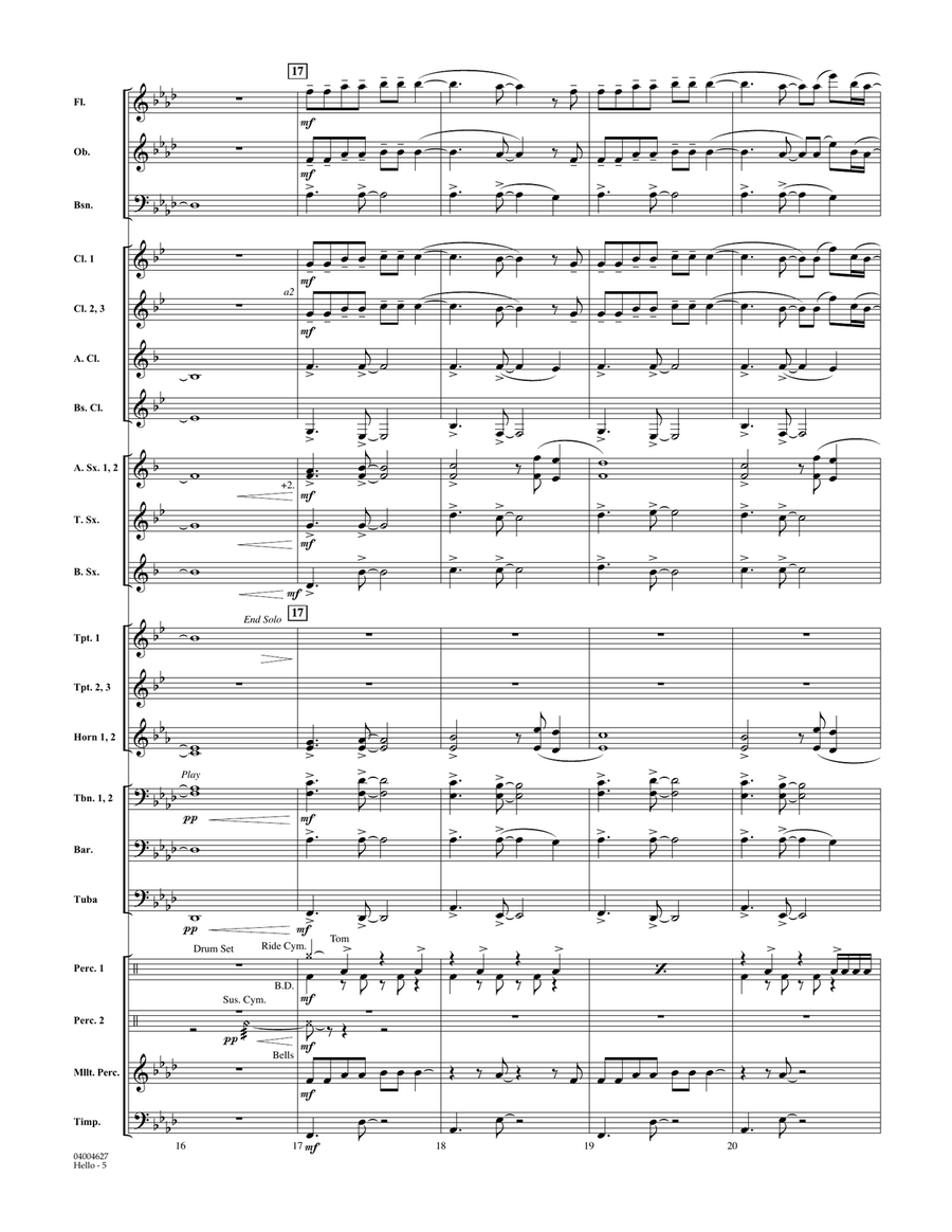 Hello - Conductor Score (Full Score) Concert Band scores gallery preview page 5