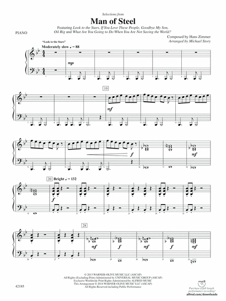 Man of Steel, Selections from: Piano Accompaniment