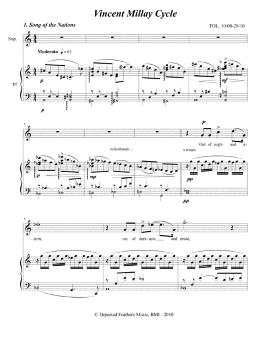 Vincent Millay Cycle (2010) for soprano and piano High Voice scores gallery preview page 4