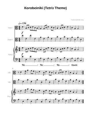 Tetris Theme for Viola Duet