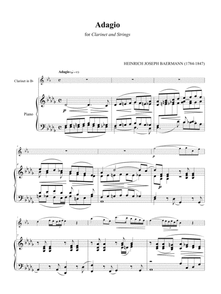 Heinrich Baermann: Adagio for Clarinet and Piano image number null