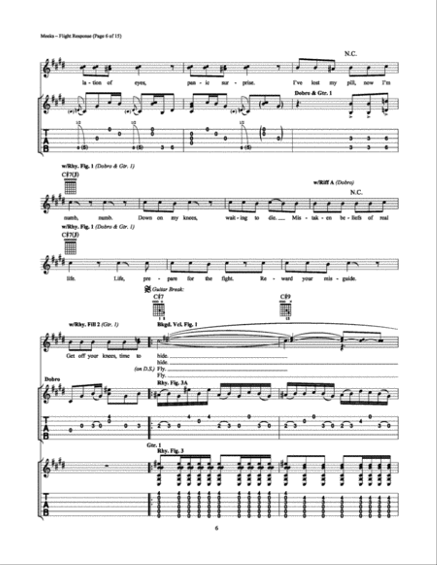 Flight Response Electric Guitar scores gallery preview page 6
