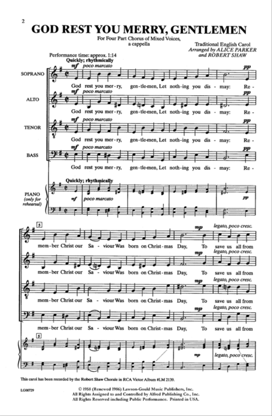 God Rest You Merry, Gentlemen 4-Part scores gallery preview page 9