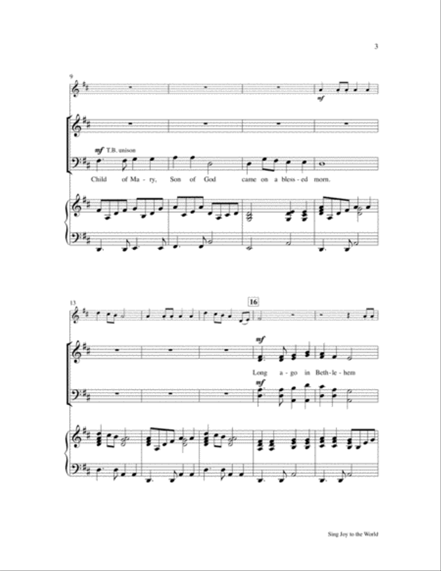 Sing Joy to the World 4-Part scores gallery preview page 3