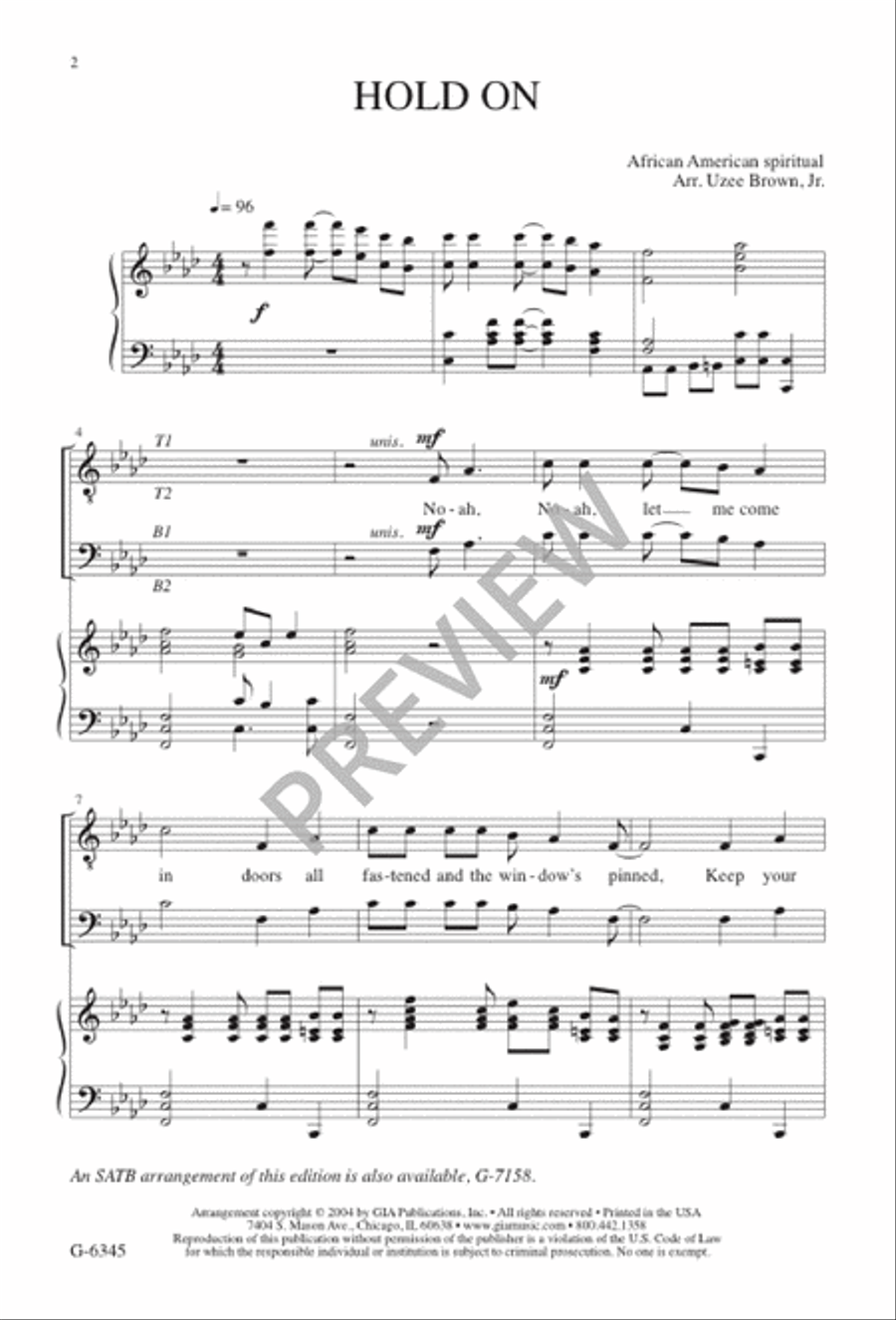 Hold On - TTBB edition Hold On - TTBB edition TTBB scores gallery preview page 3