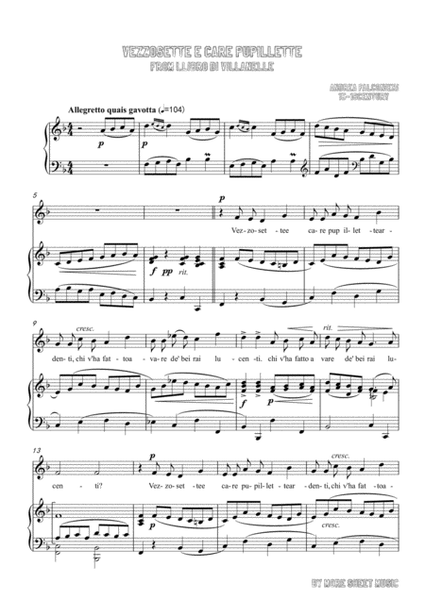 Falconieri-Vezzosette e care pupillette in F Major,for voice and piano image number null