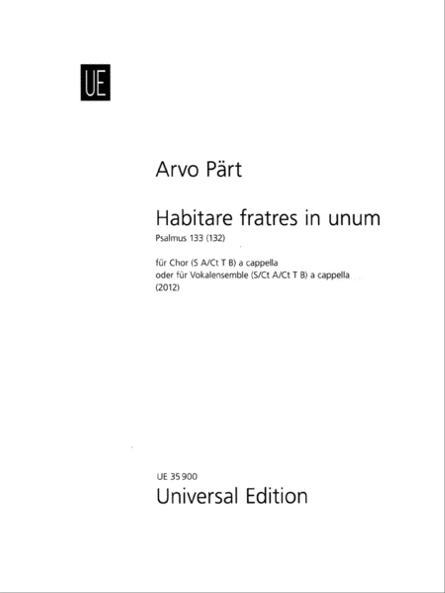 Habitare Fratres In Unum Habitare Fratres In Unum Mixed Choir scores gallery preview page 1