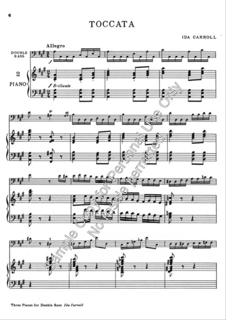 Three Pieces for Double Bass Double Bass scores gallery preview page 3