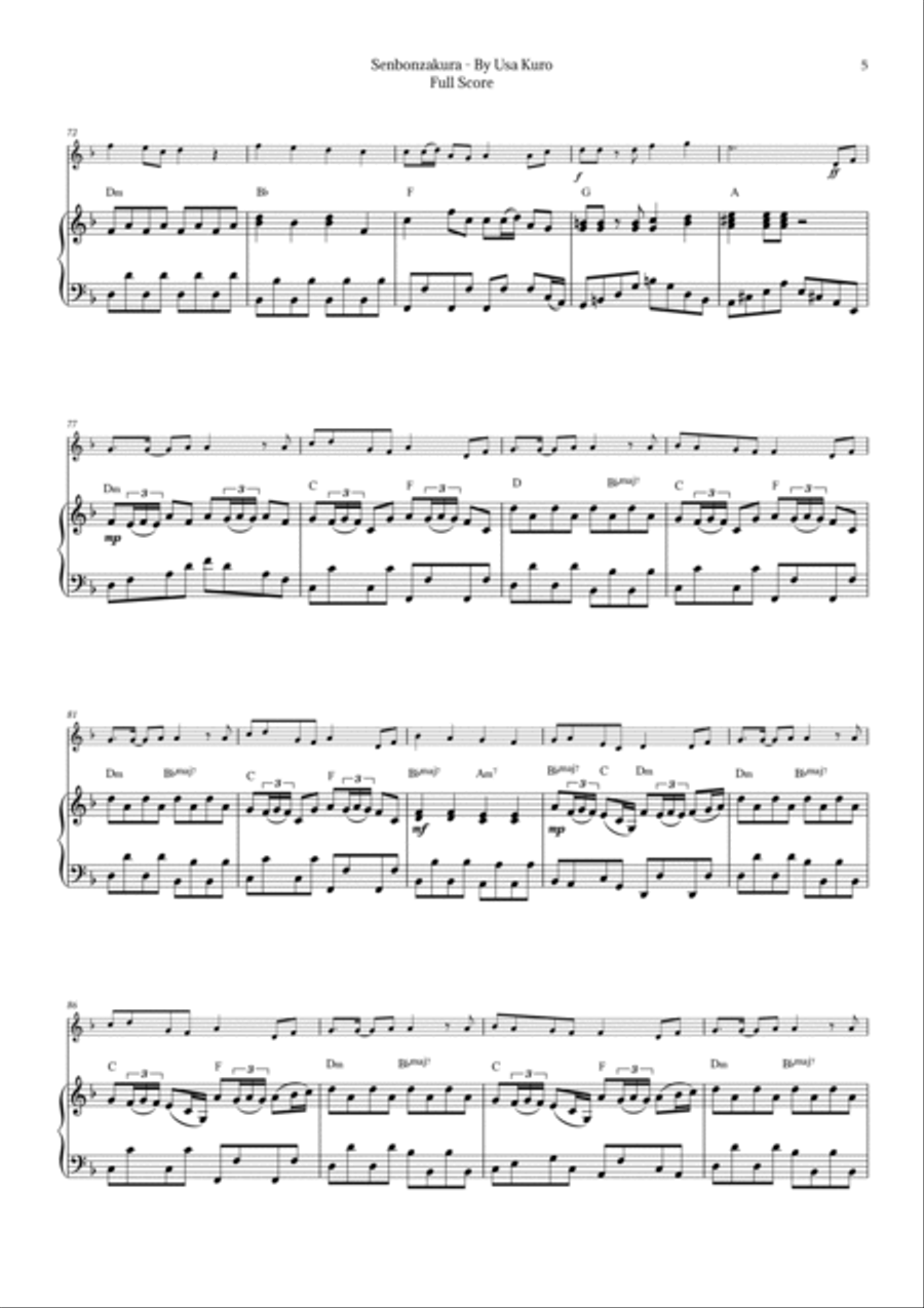 Senbonzakura Chamber Music scores gallery preview page 5