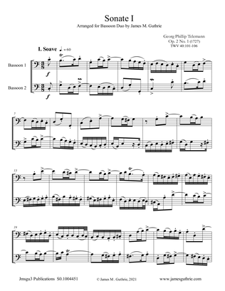 Telemann: Sonata Op. 2 No. 1 for Bassoon Duo