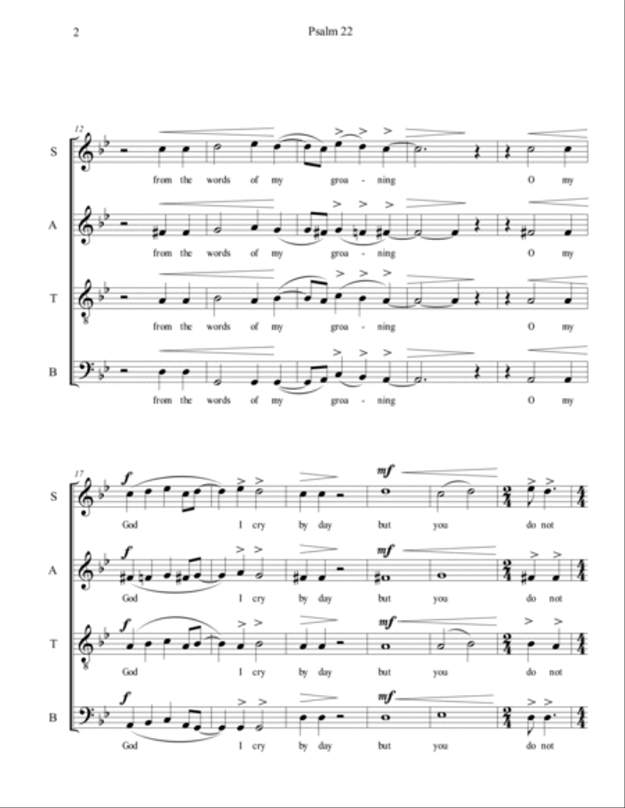 Psalm 22 Psalm 22 4-Part scores gallery preview page 2