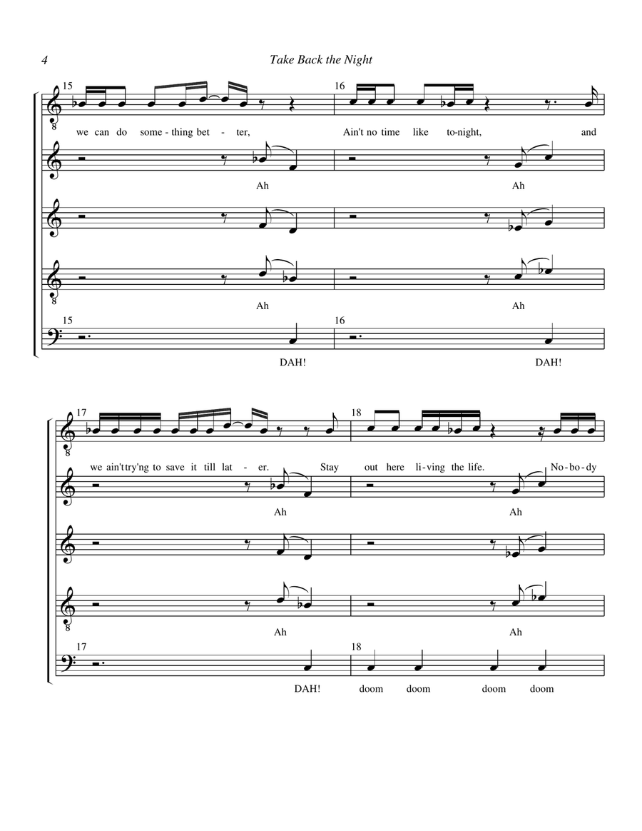 Take Back The Night Divisi scores gallery preview page 4