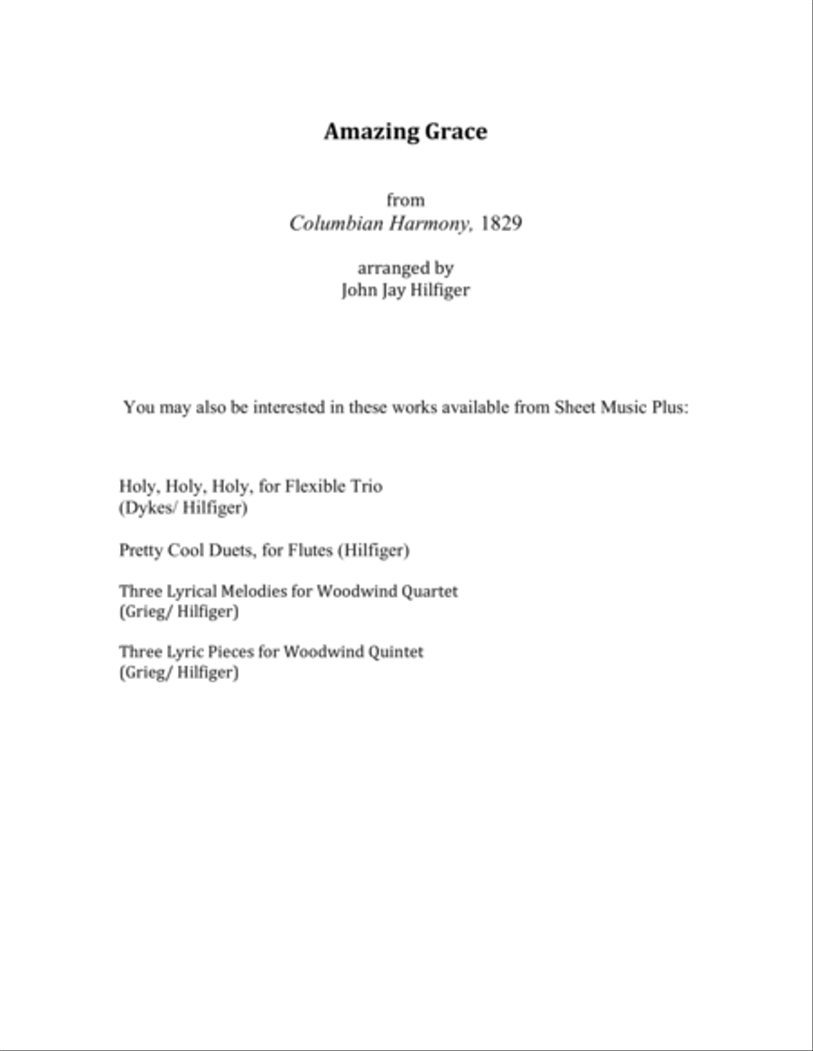 Amazing Grace for Flute Duet image number null