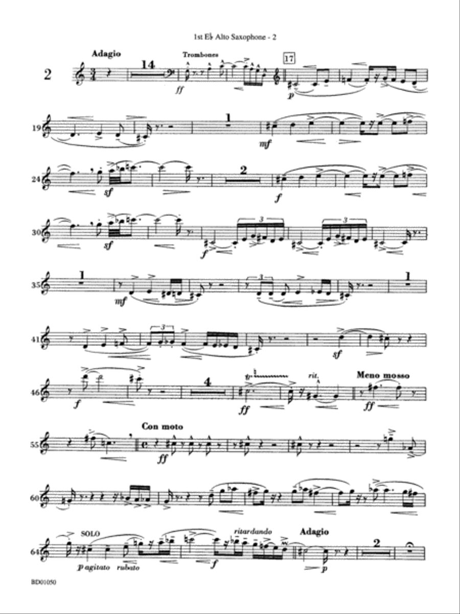 Trittico: E-flat Alto Saxophone Concert Band scores gallery preview page 2