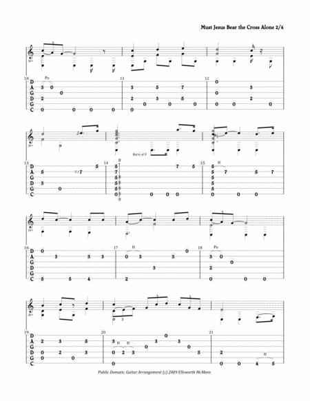 Must Jesus Bear the Cross Alone (For Fingerstyle Guitar Tuned CGDGAD) image number null