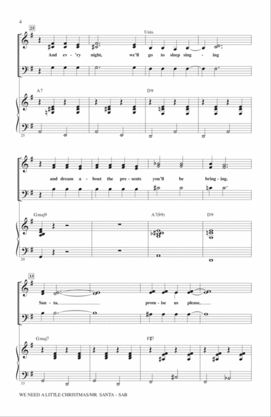We Need A Little Christmas / Mister Santa 3-Part scores gallery preview page 3
