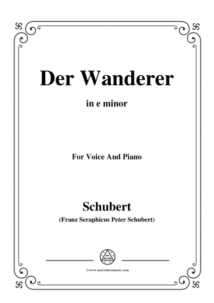 Schubert-Der Wanderer(The Wanderer),Op.4 No.1,in e minor,for Voice&Piano image number null