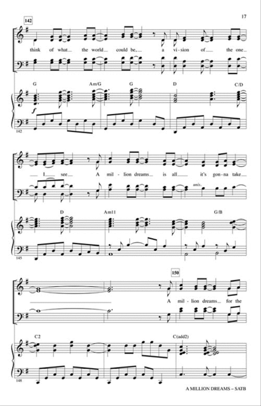 A Million Dreams 4-Part scores gallery preview page 4