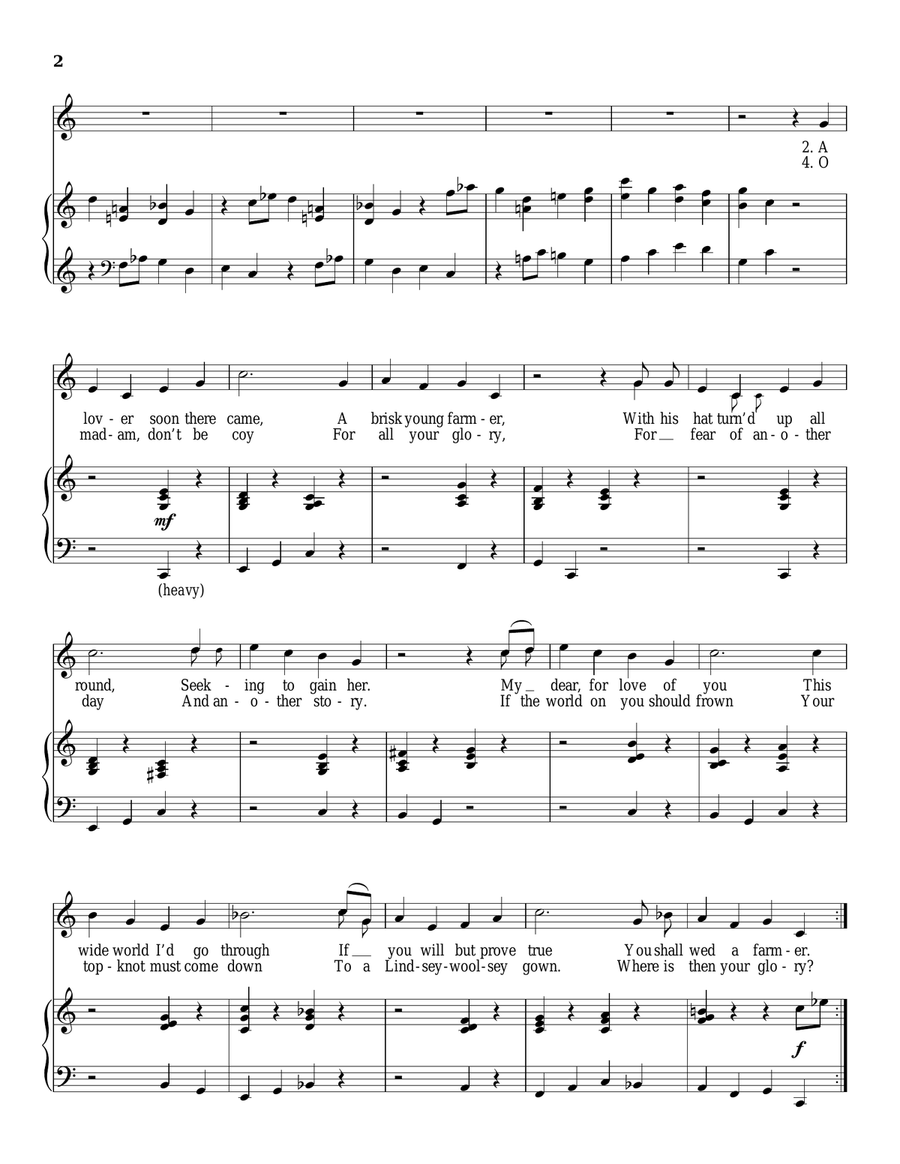 The Brisk Young Widow Piano, Vocal scores gallery preview page 2