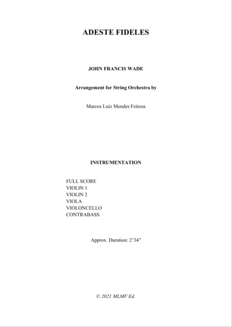 Adeste Fideles - String Orchestra String Orchestra scores gallery preview page 2