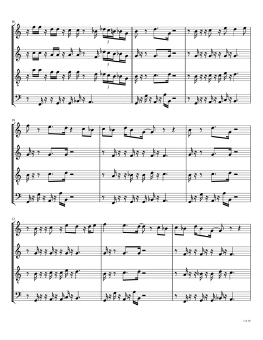 Boogie Down Woodwind Quartet scores gallery preview page 4