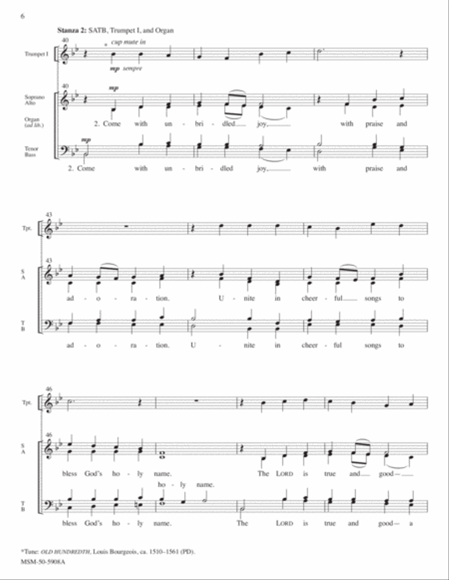 Come with a Thankful Heart (Downloadable Full Score)