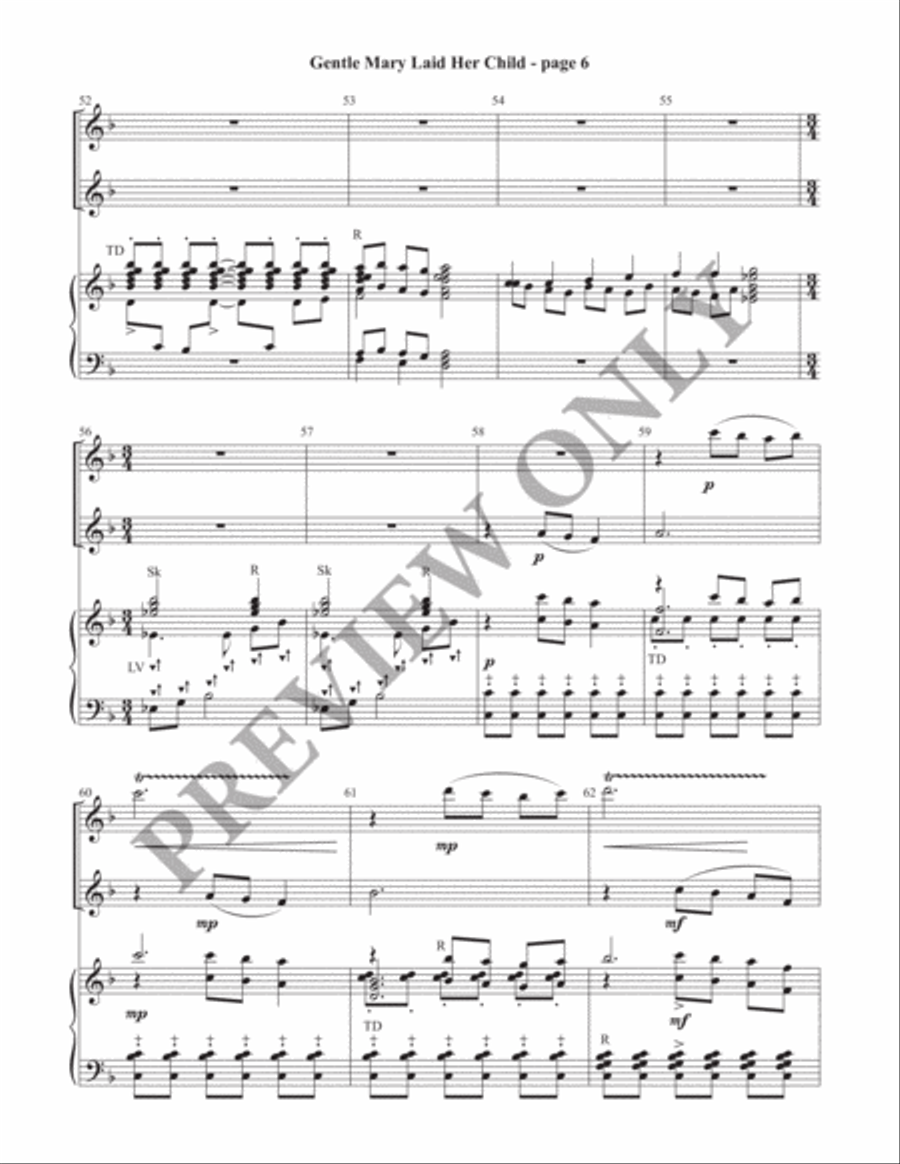 Gentle Mary Laid Her Child Director's Score (Print) Handbell Choir scores gallery preview page 7