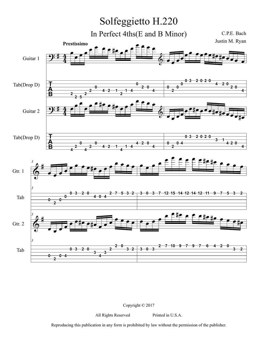 Solfeggietto Classical Guitar scores gallery preview page 1
