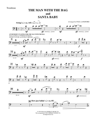 Book cover for Man With The Bag And Santa Baby - Trombone