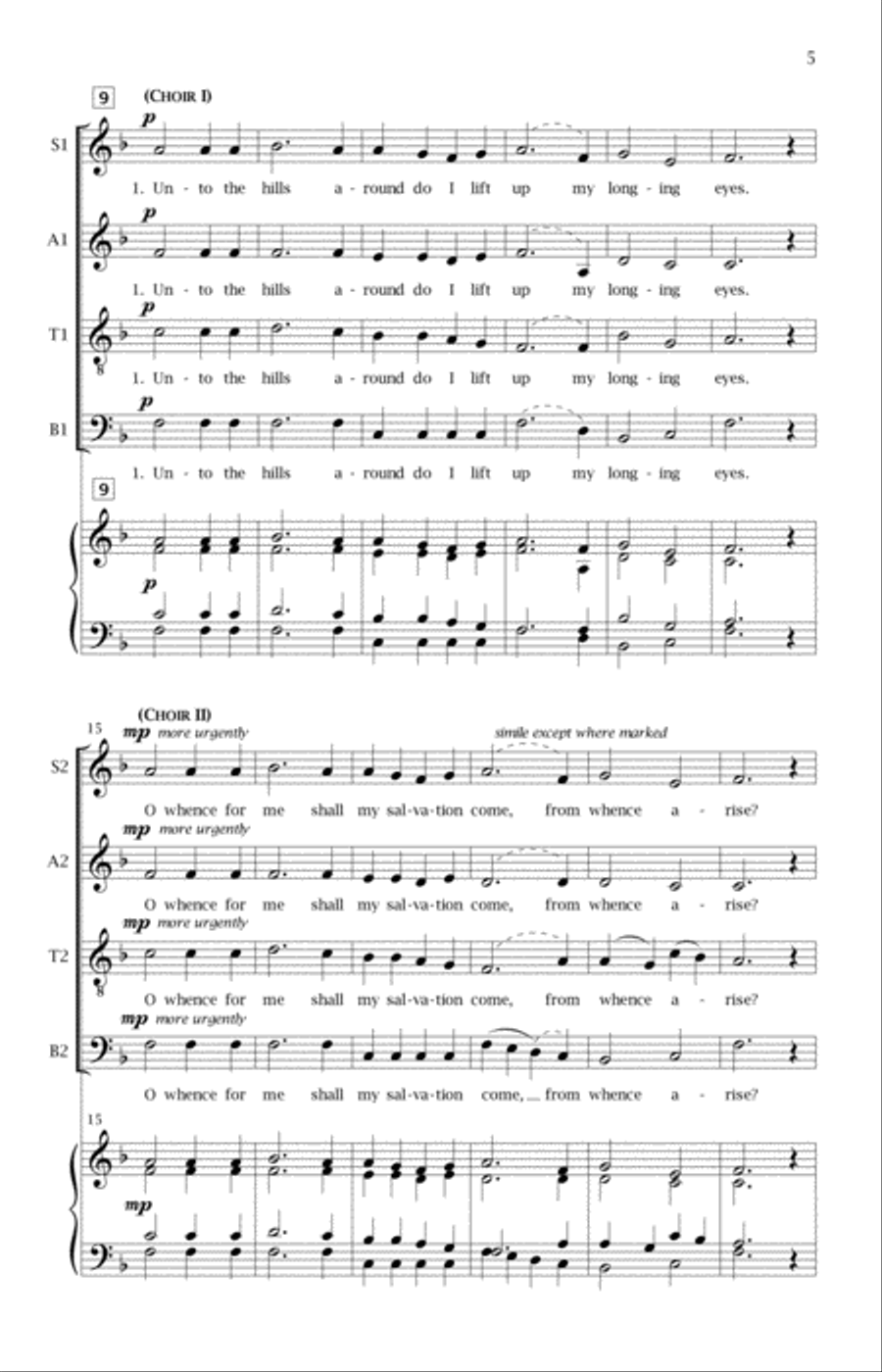 Unto the Hills/Psalm 121 (SSAATTBB) SSAATTBB scores gallery preview page 5